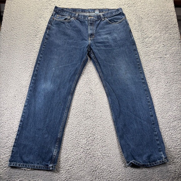 Vintage Faded Glory Jeans Mens 38x32 Blue Medium Wash Cotton Loose‎ Baggy Denim - Picture 1 of 9